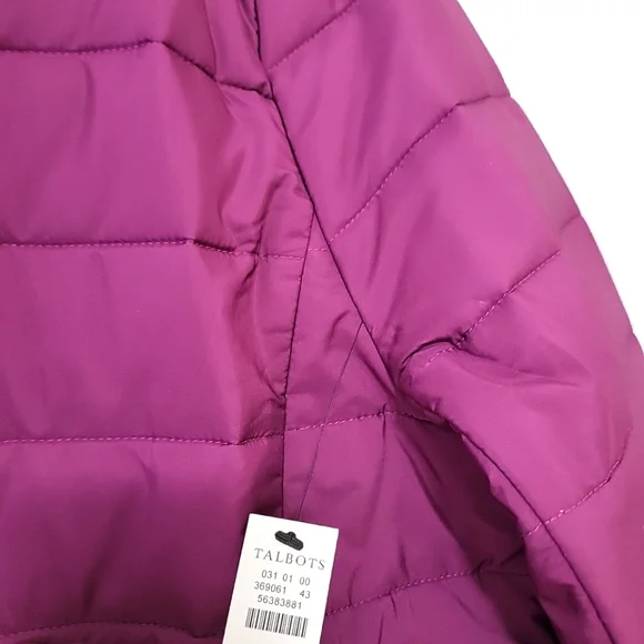 Talbots Quilted Collardless Jacket Size Large New - Picture 10 of 13